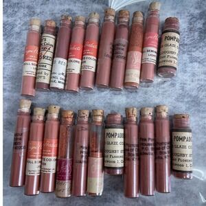 intage China Paint Powder Lot 21 Pcs Pink Red Pompadour Doll Cheek Porcelain